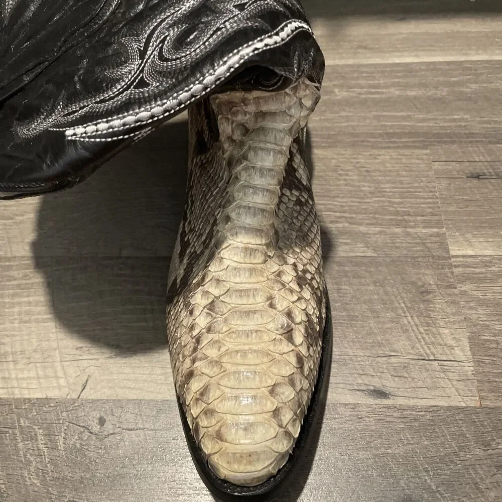 J.B. Dillon Reserve High Noon Natural Python Cowboy Boots Black Men's 11 EE NWT